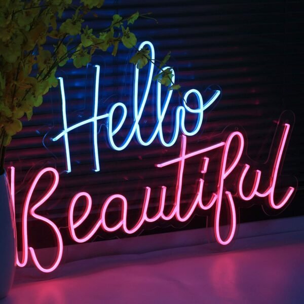 hello beautiful neon sign