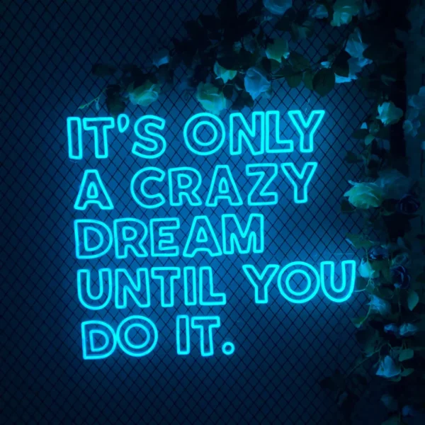 Its Only A Creazy Dream Untile You Do It Neon Sign