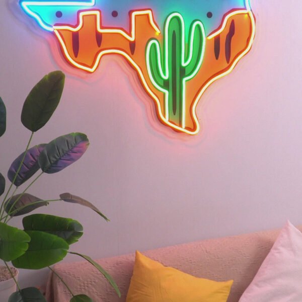 Texas Map LED Neon Sign Light Pop Art - Image 2