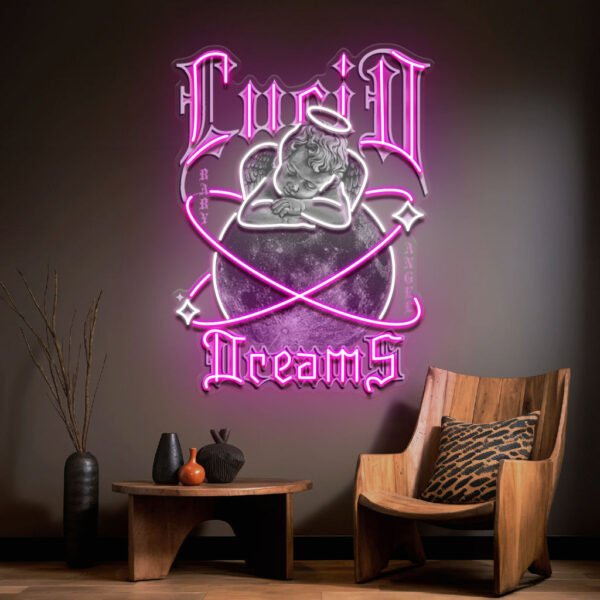 Dreamy Cupid Dreams Collapse Art LED Neon Sign Light Pop Art Sale price$199.50 Regular price$335 Save 40% - Image 4