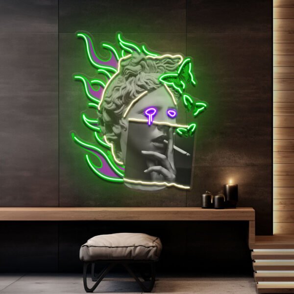 Smoking Art In Collapse Art LED Neon Sign Light Pop Art - Image 4