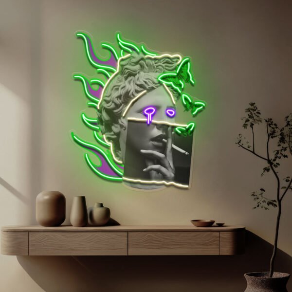 Smoking Art In Collapse Art LED Neon Sign Light Pop Art - Image 3