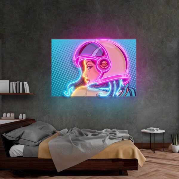 Astronaut Girl Led Neon Acrylic Artwork - Image 4