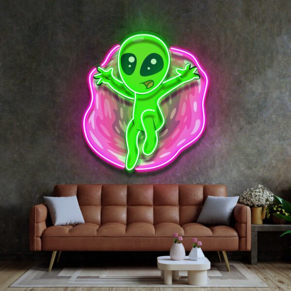 Aliens with funny poses LED Neon Sign Light Pop Art - Image 2
