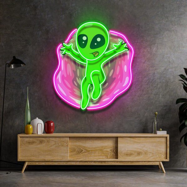 Aliens with funny poses LED Neon Sign Light Pop Art - Image 3