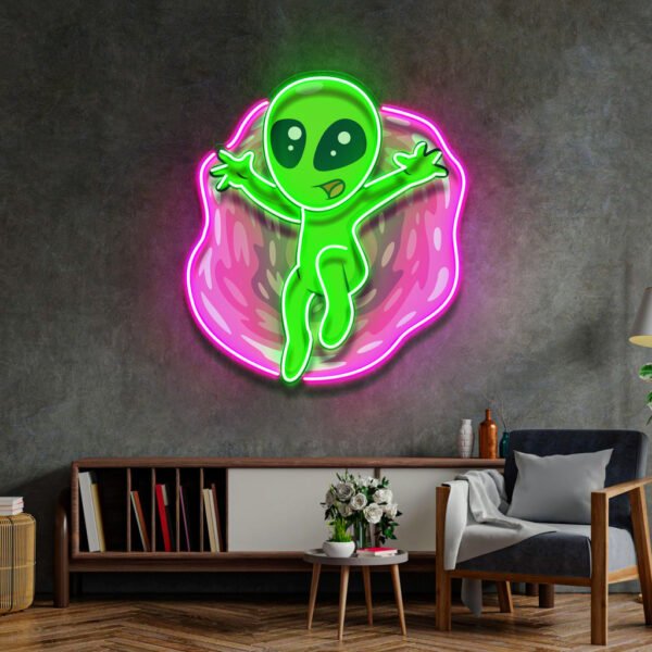 Aliens with funny poses LED Neon Sign Light Pop Art - Image 4