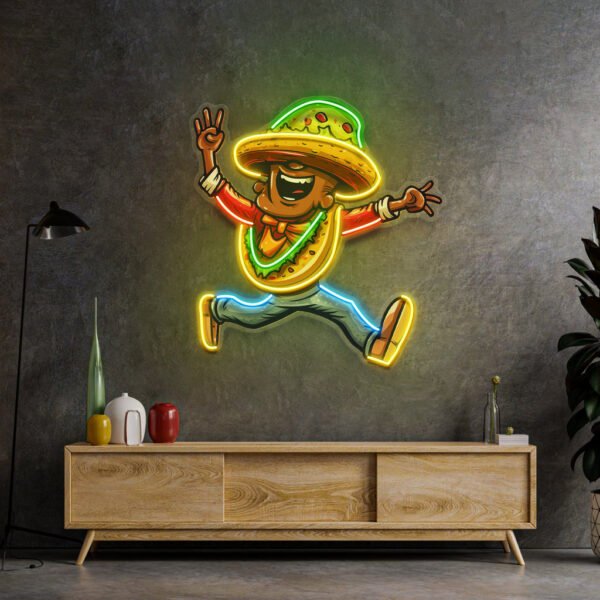 A Taco Dancing Disco Music LED Neon Sign Light Pop Art - Image 3