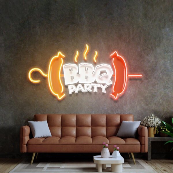 BBQ Party Led Neon Acrylic Artwork - Image 3