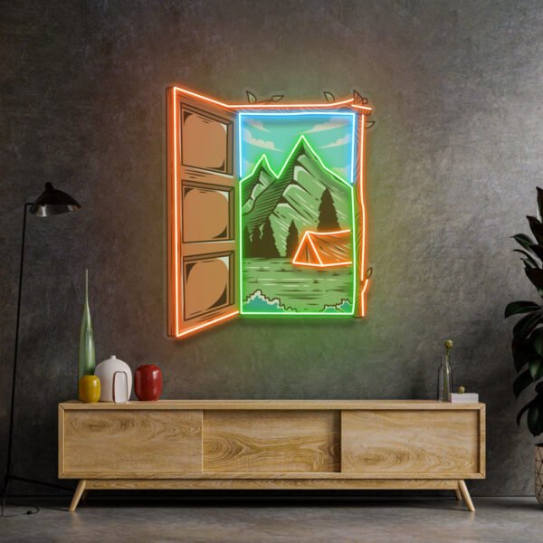 Camping on Hills LED Neon Sign Light Pop Art - Image 3