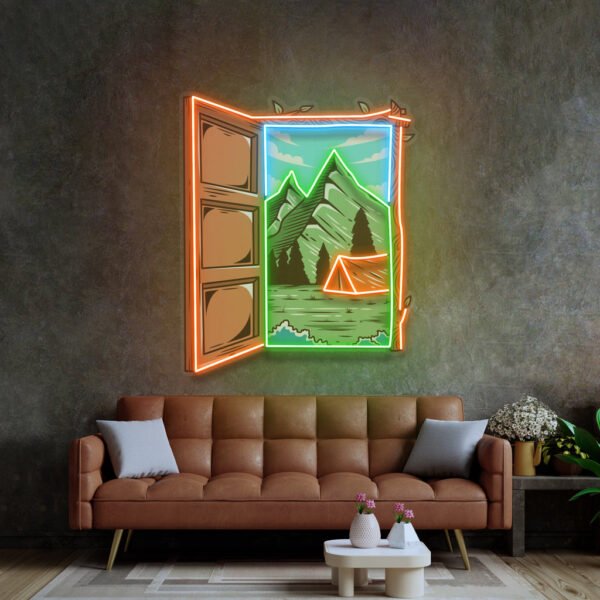 Camping on Hills LED Neon Sign Light Pop Art - Image 2