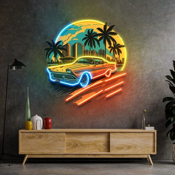 Car The Sunset LED Neon Sign Light Pop Art - Image 4