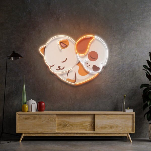 Cat&Dog Friendship LED Neon Sign Light Pop Art - Image 3