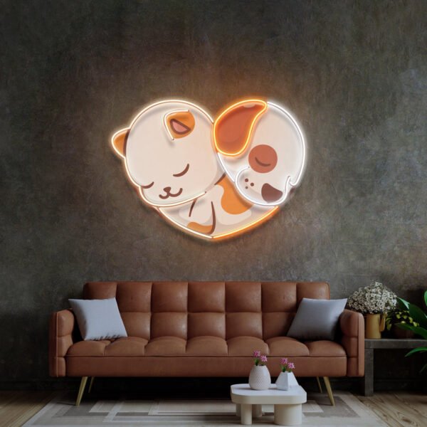 Cat&Dog Friendship LED Neon Sign Light Pop Art - Image 2