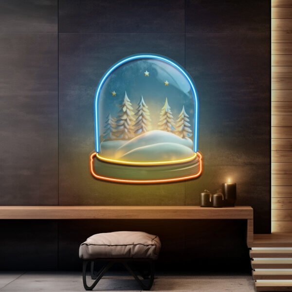 Cozy Night Snow Globe LED Neon Sign Light Pop Art - Image 3
