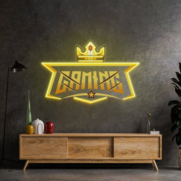 Crown Gamming LED Neon Sign Light Pop Art - Image 3