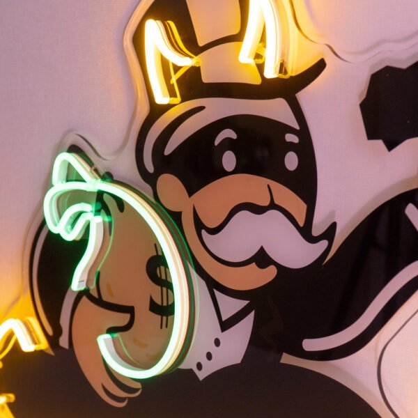 Violent Monopoly Gun Led Neon Acrylic Artwork  (6) - Image 2