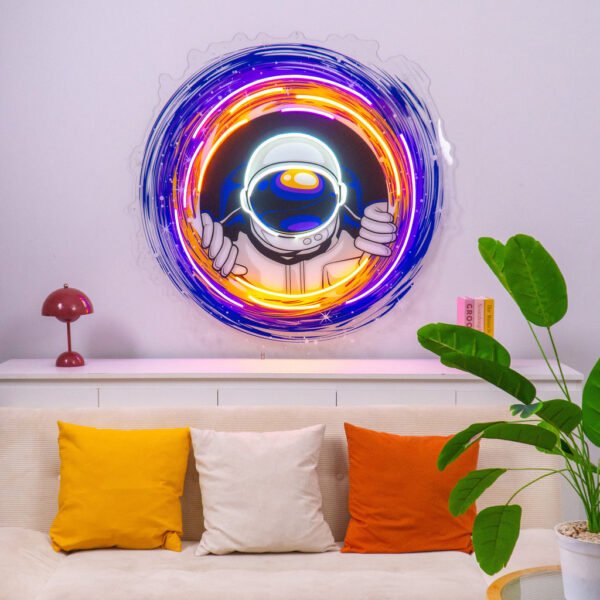 Astronauts Black Holes LED Neon Sign Light Pop Art - Image 3