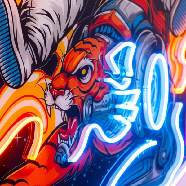 Astronaut Riding Tiger Led Neon Acrylic Artwork - Image 2