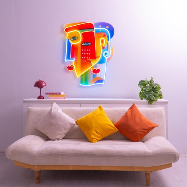 Two Colorful Women Portrait Abstract Art LED Neon Sign Light Pop Art - Image 3