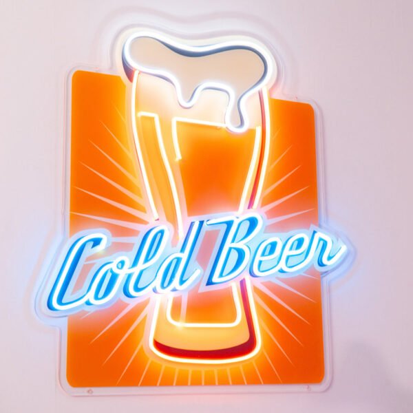 Cold Beer Led Neon Acrylic Artwork - Image 3