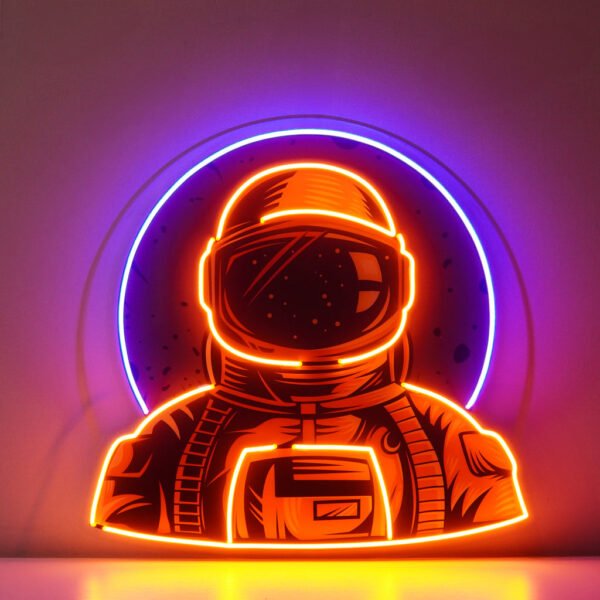Astronaut Emblem Led Neon Acrylic Artwork - Image 2