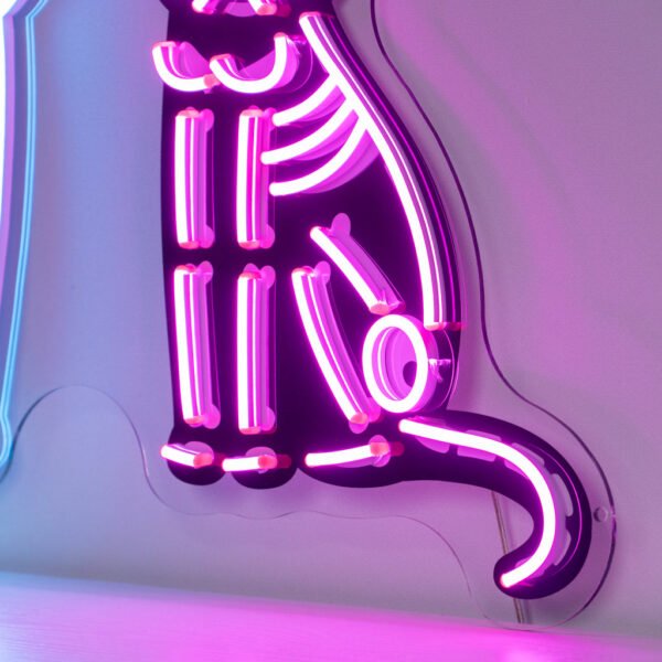 Black Cat Skeleton LED Neon Sign Light Pop Art - Image 3