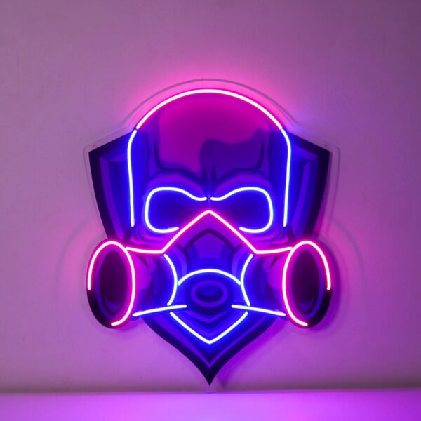 Skull Gas Mask LED Neon Sign Light Pop Art - Image 2