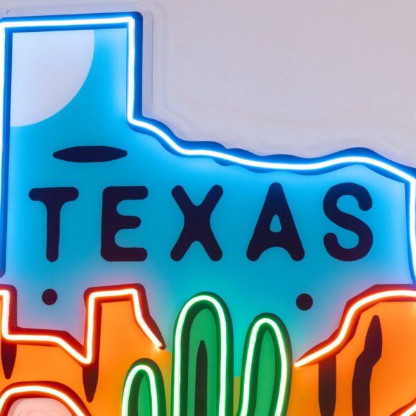 Texas Map LED Neon Sign Light Pop Art - Image 3