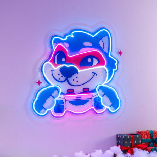 Wolf Mascot Gaming LED Neon Sign Light Pop Art - Image 4
