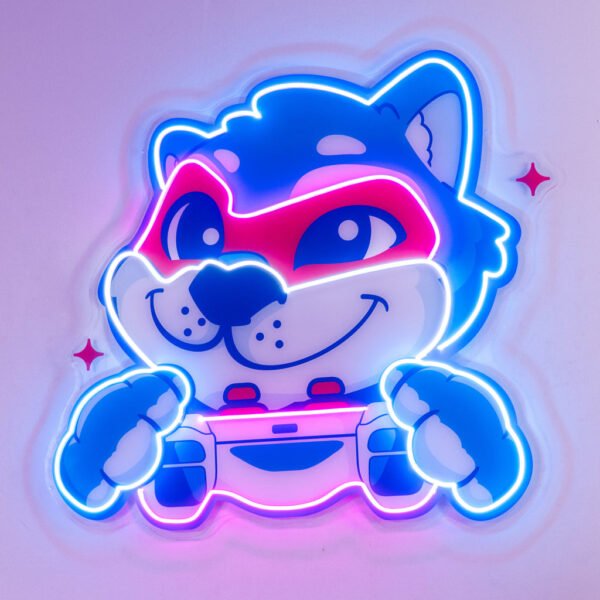 Wolf Mascot Gaming LED Neon Sign Light Pop Art - Image 3