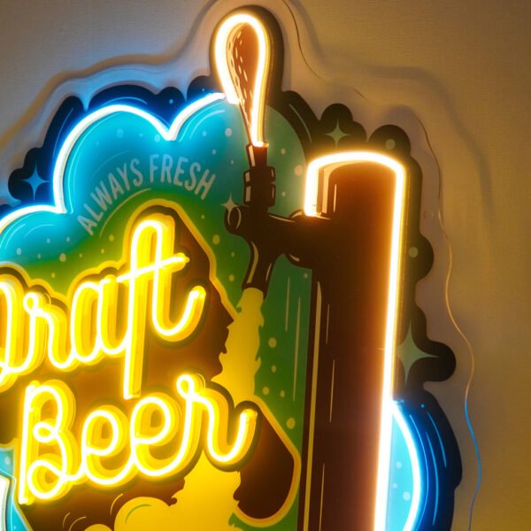 Draft Beer LED Neon Sign Light Pop Art - Image 3
