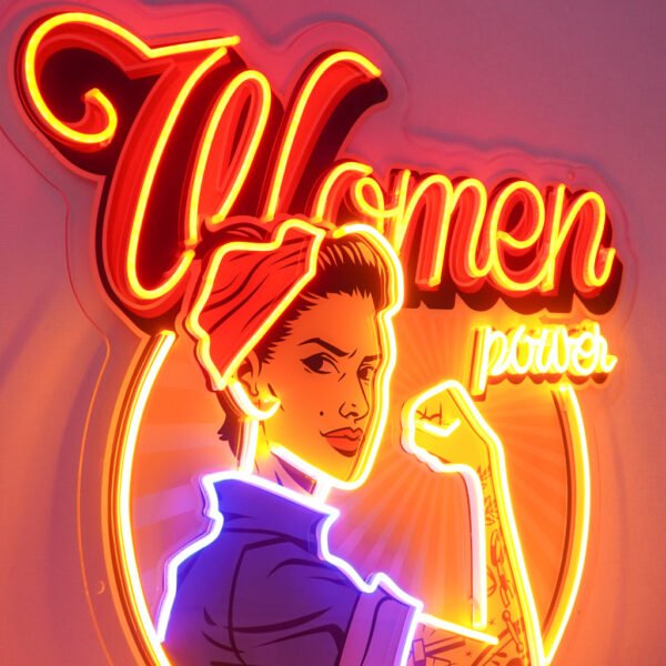 Women In Power Led Neon Acrylic Artwork - Image 2