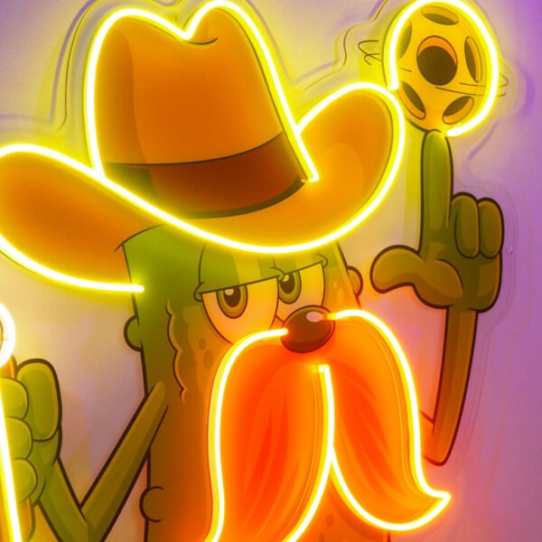 Cowboy Pickle Cartoon LED Neon Sign Light Pop Art - Image 3
