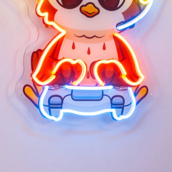 Cute Owl Gaming Cartoon LED Neon Sign Light Pop Art - Image 2