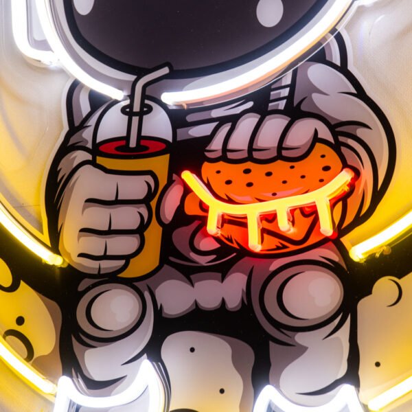 Astronaut Hamburger Led Neon Acrylic Artwork - Image 2