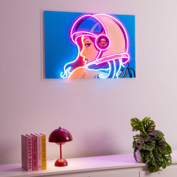 Astronaut Girl Led Neon Acrylic Artwork - Image 2