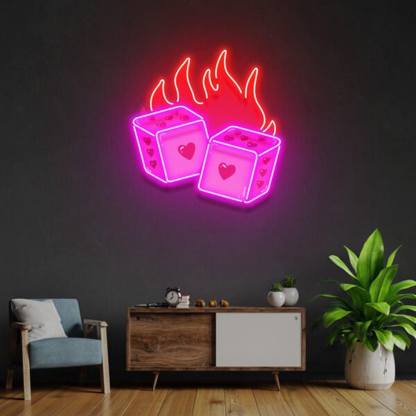 Dice Love Led Neon Acrylic Artwork - Image 3