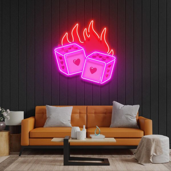 Dice Love Led Neon Acrylic Artwork - Image 4