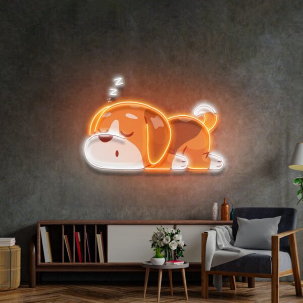 Dog Falling Asleep LED Neon Sign Light Pop Art - Image 3