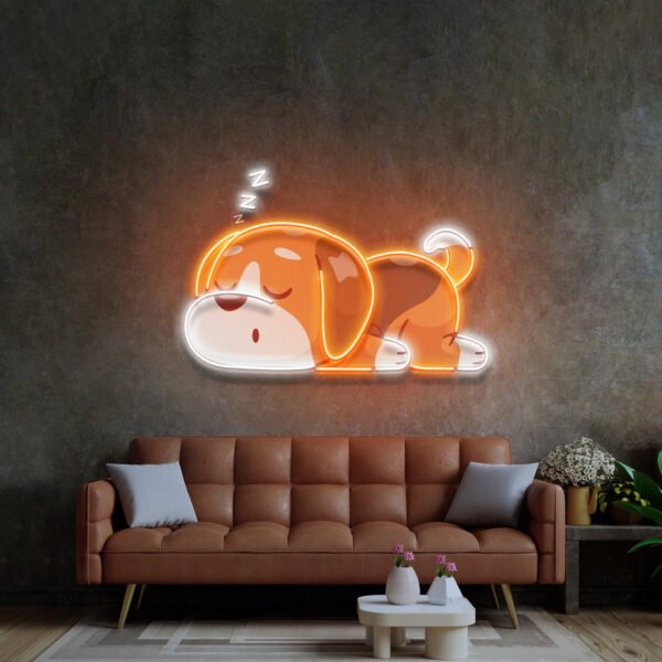 Dog Falling Asleep LED Neon Sign Light Pop Art - Image 2