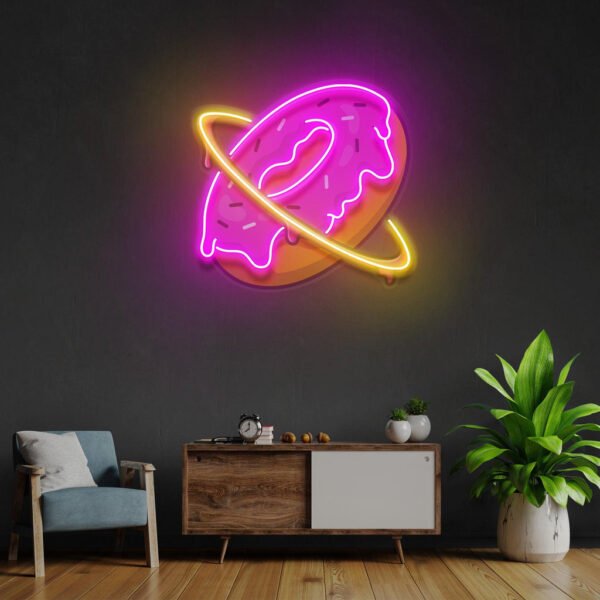 Doughnut Planet Led Neon Acrylic Artwork - Image 4
