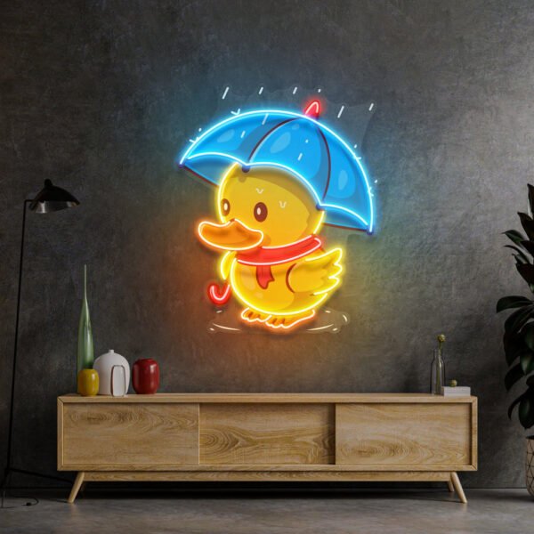 Duck Walking Under Rain LED Neon Sign Light Pop Art - Image 3