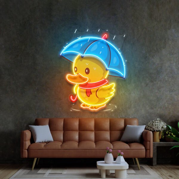 Duck Walking Under Rain LED Neon Sign Light Pop Art - Image 4