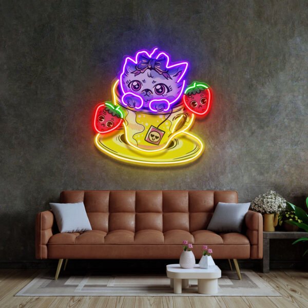 Emotional Cat LED Neon Sign Light Pop Art - Image 2
