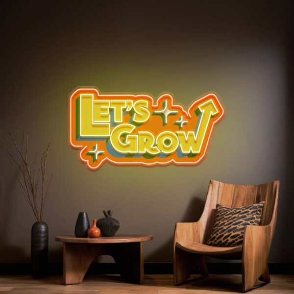 Energetic Colors LET GROW LED Neon Sign Light Pop Art - Image 2