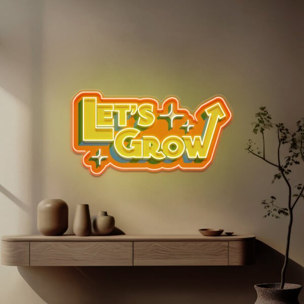 Energetic Colors LET GROW LED Neon Sign Light Pop Art - Image 4
