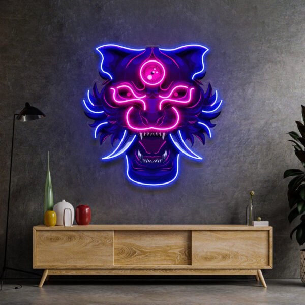 Evil Tiger Demon LED Neon Sign Light Pop Art - Image 3