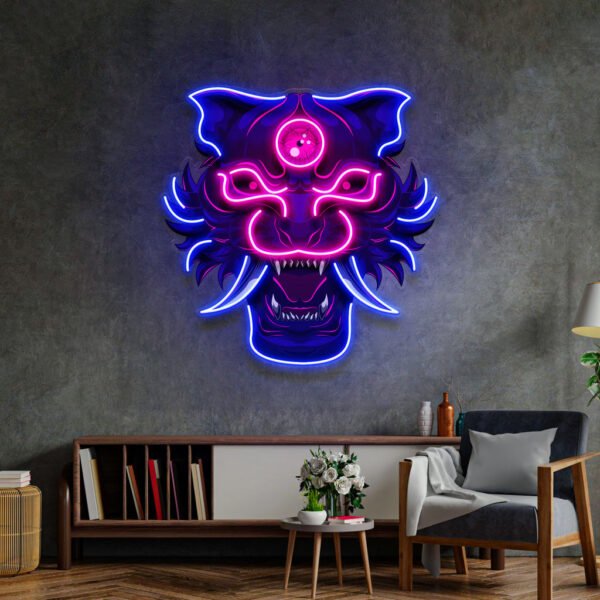 Evil Tiger Demon LED Neon Sign Light Pop Art - Image 2