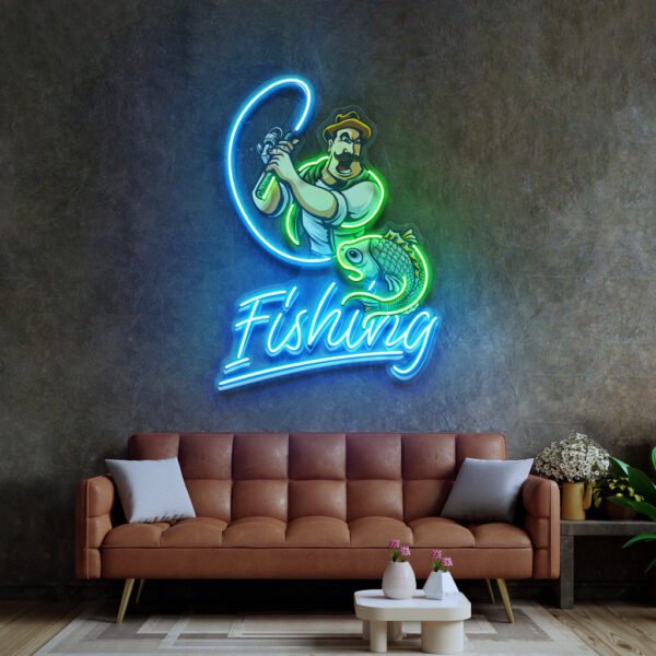 Ferocious Fisherman LED Neon Sign Light Pop Art - Image 2