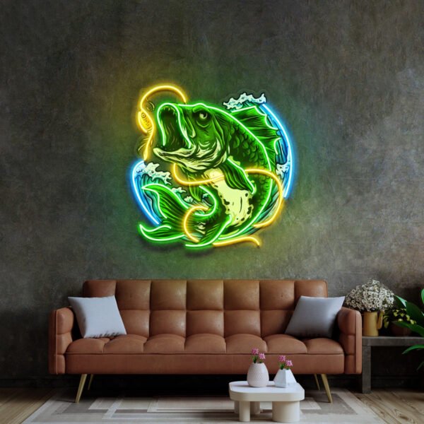 Fish Bite The Bait LED Neon Sign Light Pop Art - Image 2
